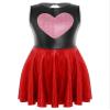 Aislor Kids Girls Sequins Metallic Ballet Dance Tutu Dress Heart Shape Printed Jazz Latin Ballerina Athletic Dress Red 4 Years view 1