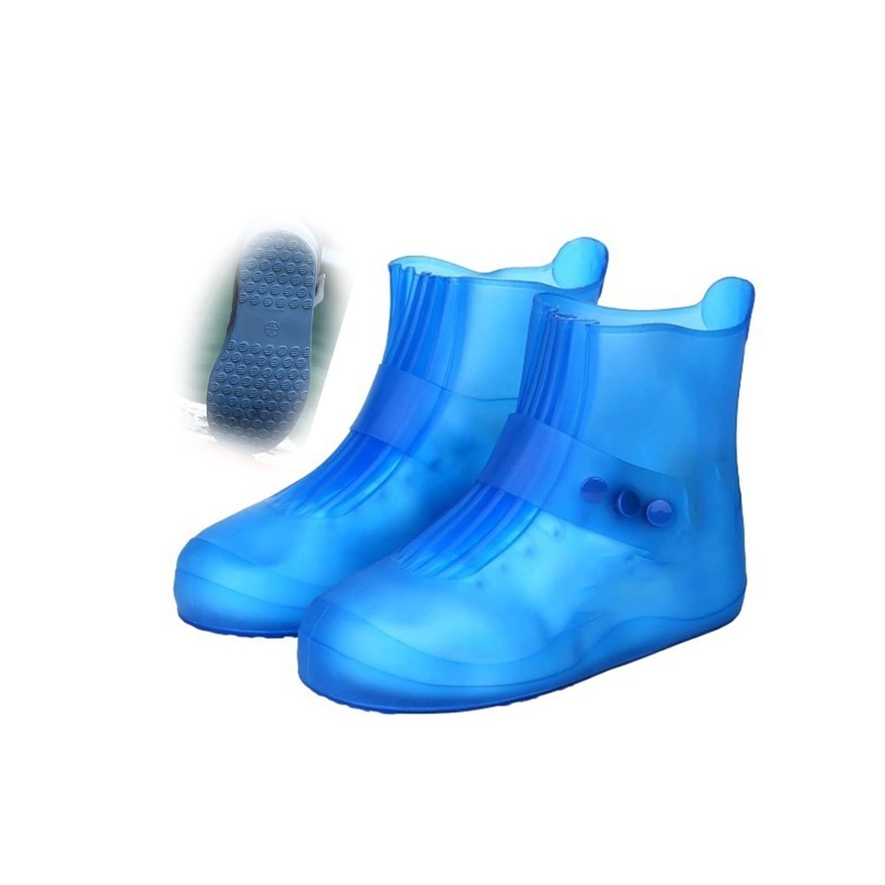 YXYECEIPENO Rain Boot Cover Foldable Rain/Snow Overshoe Reusable, Waterproof, Sandproof and Non-Slip Suitable for Women, Men, Children, Teenagers (Color : Blue, Size : XX-Large)