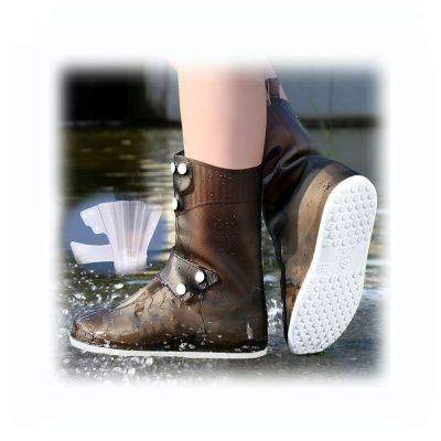 YXYECEIPENO Waterproof Rain Boot Cover Silicone Shoe Cover Foldable for Easy Storage Waterproof, Snow-Proof, and Mud-Proof for All-Season Overshoes (Color : A, Size : 3X-Large)