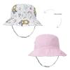 Baby Sun Hat Print Pattern Reversible Kids Boy Girls Hat UPF 50+ Sun Protection Beach Bucket Hat Wide Brim Breathable Pink view 3