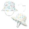 Baby Sun Hat Print Pattern Reversible Kids Boy Girls Hat UPF 50+ Sun Protection Beach Bucket Hat Wide Brim Breathable White view 3