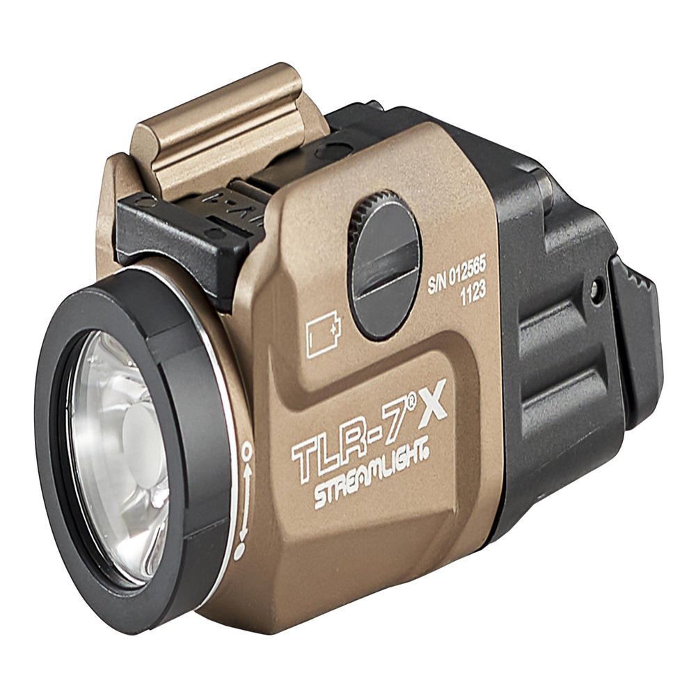 Streamlight 69429 TLR-7 X 500-Lumen 5000-Candela Compact Tactical Weapon Light with High & Low Paddle Switches and Key Kit, Flat Dark Earth