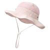 Kids Sun Hat for Girls Mesh Bucket Hat Wide Brim Summer Beach Hat Kids Foldable Fishing Hat for Boys&Girls 2-8 Years Pink view 1