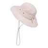 Kids Sun Hat for Girls Mesh Bucket Hat Wide Brim Summer Beach Hat Kids Foldable Fishing Hat for Boys&Girls 2-8 Years Pink view 2