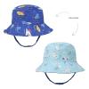 Baby Sun Hat Print Pattern Reversible Kids Boy Girls Hat UPF 50+ Sun Protection Beach Bucket Hat Wide Brim Breathable Blue view 3