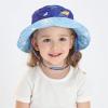 Baby Sun Hat Print Pattern Reversible Kids Boy Girls Hat UPF 50+ Sun Protection Beach Bucket Hat Wide Brim Breathable Blue view 4