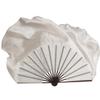 Black Bamboo Fan Hood 100% Silk Dance Fan Tide(1r+1l) Real Silk Bellydance Fan Two Layers White 76cm 31cm 40cm 2pcs Right Hand view 1