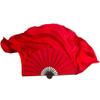 Black Bamboo Fan Hood 100% Silk Dance Fan Tide(1r+1l) Real Silk Bellydance Fan Two Layers White 76cm 31cm 40cm 2pcs Right Hand view 4
