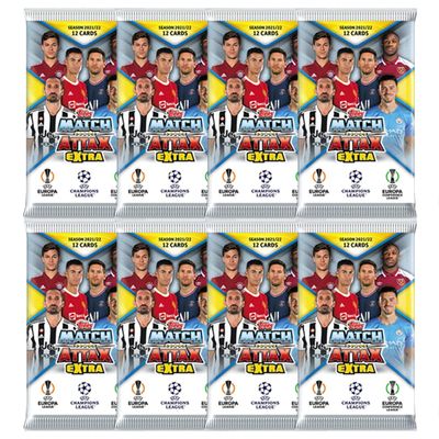 2021-22 Topps Match Attax Extra Champions League Cards - 8-Pack Set (Total of 84 Cards)