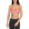 Hula Honey Swimwear Top Pink Small Junior Bandeau Cutout Floral Orange S view 1