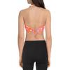 Hula Honey Swimwear Top Pink Small Junior Bandeau Cutout Floral Orange S view 2