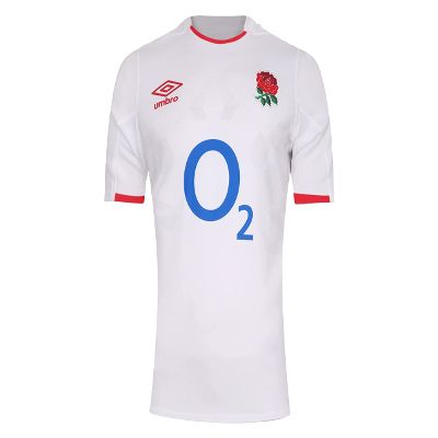Umbro England RFU Men's Home Pro Rugby Jersey, White Small