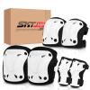 SKT HP Protective Gear for Adults, Knee Pads Elbow Pads Wrist Guards for Inline Skating Biking Skateboarding (White) view 1