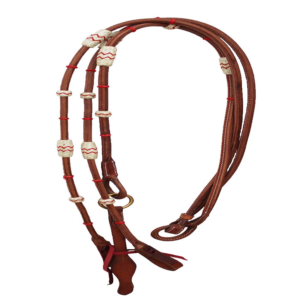 CHALLENGER USA Horse Western Tack Leather Rawhide Romal Reins 66RT36RD