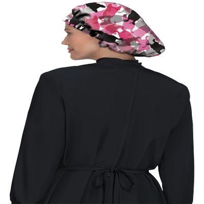KOI French Bull FA174PR Women's Printed Bouffant Cap Scrub Surgical Hat Camo Frenchie OS