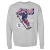 500 LEVEL Brian Leetch Sweatshirt (Crew Sweatshirt, XX-Large, Heather Gray) - Brian Leetch New York Retro Script WHT view 1