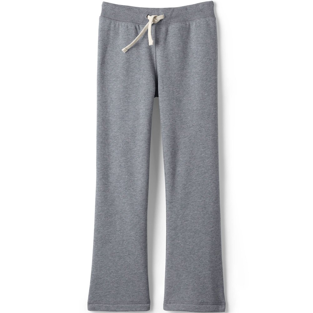 Lands' End Uniform Girls Sweatpant Pewter Heather Kids Large