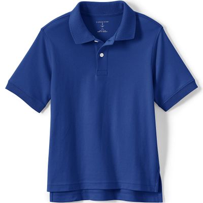 Lands' End Uniform Kids Short Sleeve Interlock Polo Cobalt Kids Medium