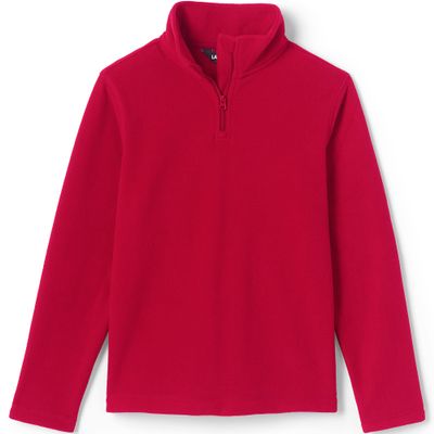 Lands' End Kids Lightweight Fleece Quarter Zip Pullover Large Red