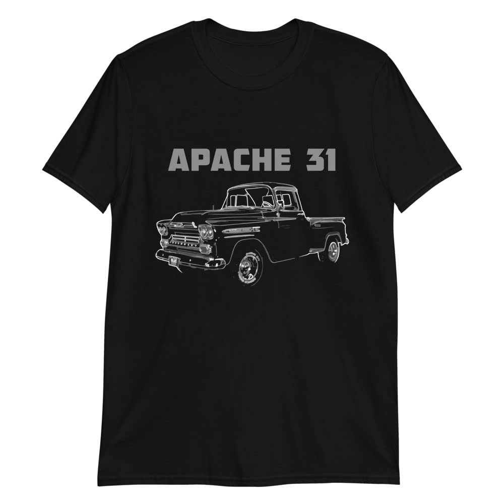 1959 Chevy Apache 31 3100 Antique Pickup Truck Short-Sleeve Unisex T-Shirt Black