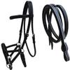 CHALLENGER Horse Western Horse Western English Tack Black Leather Bitless Sidepull Bridle Reins 77RT05BK-F view 1