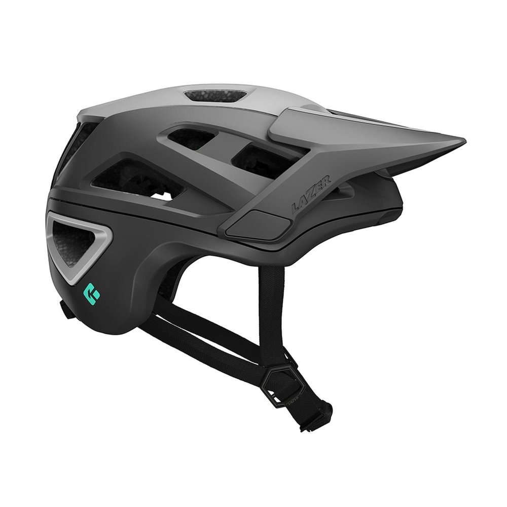 LAZER Jackal KinetiCore Mountain Bike Helmet, Bicycling Gear for Adults, Men & Womens Cycling Head Gear with Visor, Matte Dark Grey, Small