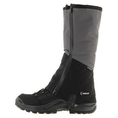 Kahtoola NAVAgaiter Tall GTX Gaiters I Waterproof Gore-TEX Boot Protection for Mountaineering, Hunting, Off-Trail Hiking in Mud, Snow & Ice - Dark Gray | Black - Medium