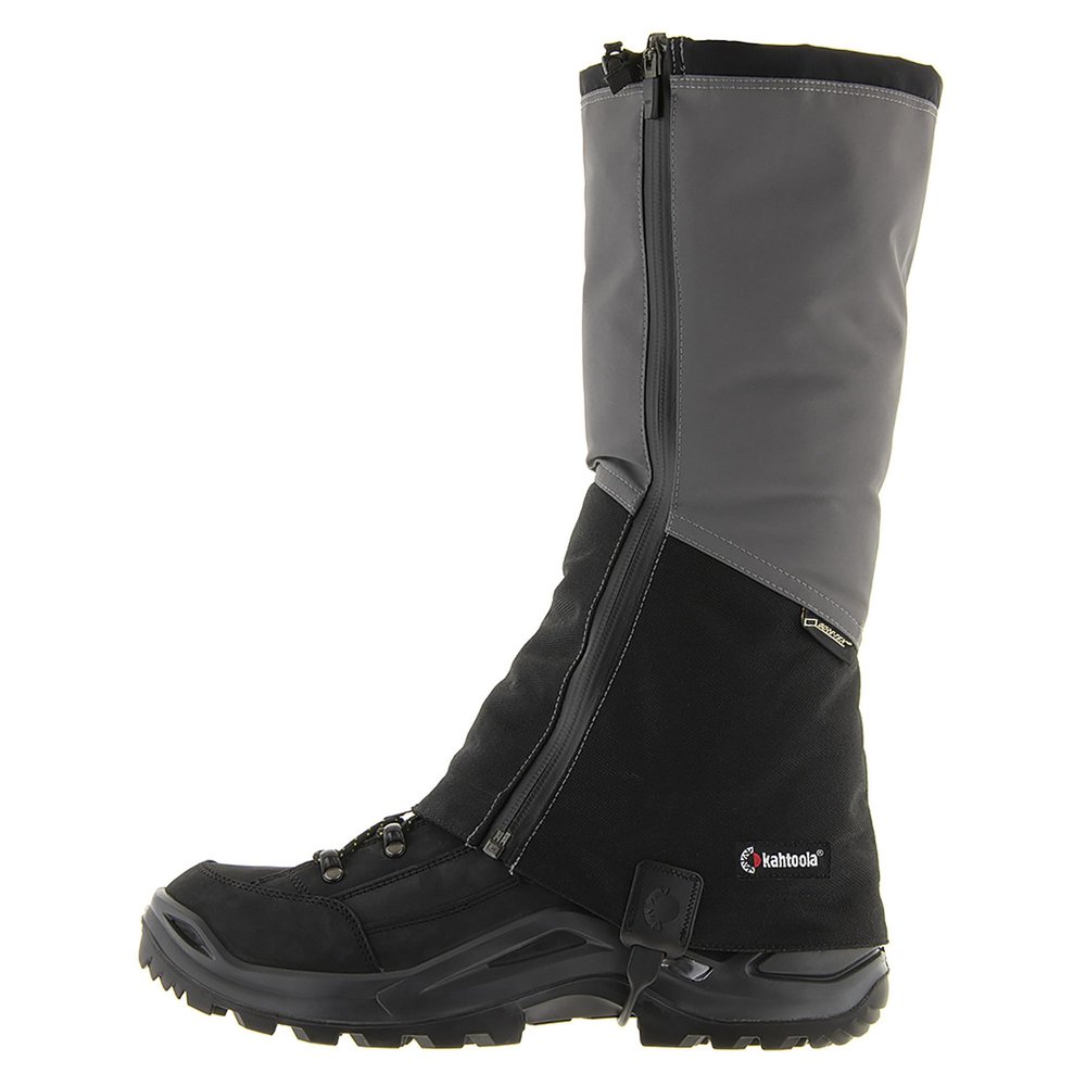 Kahtoola NAVAgaiter Tall GTX Gaiters I Waterproof Gore-TEX Boot Protection for Mountaineering, Hunting, Off-Trail Hiking in Mud, Snow & Ice - Dark Gray | Black - Medium