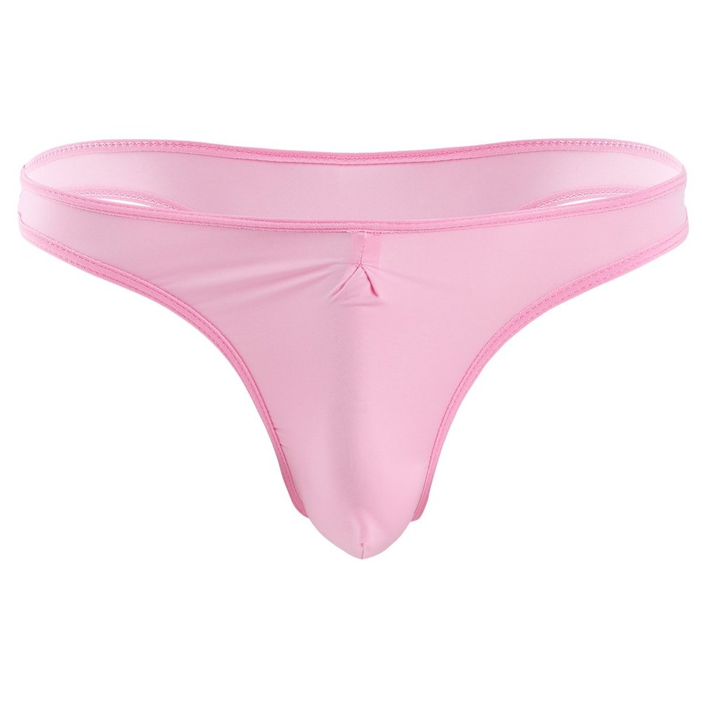 Fldy Mens Swimwear Swimsuit Lingerie Underwear G-String Bikini Swim Briefs Bulge Pouch Trunks Pink Medium