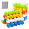 Bac-kitchen 50 Pack Plastic Golf Balls Practice Limited Flight Golf Training Ball Hollow Swing Practice Indoor Balls with Mesh Drawstring Bag for Backyard Driving Range or Outdoor (H01) view 1