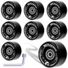 8 Pack 78A Quad Roller Skate Wheels 65 x 36mm with ABEC-9 Bearings Installed for Double Row Skating, Quad Skates Accessories Outdoor/Indoor Use (Black) view 1