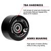8 Pack 78A Quad Roller Skate Wheels 65 x 36mm with ABEC-9 Bearings Installed for Double Row Skating, Quad Skates Accessories Outdoor/Indoor Use (Black) view 3