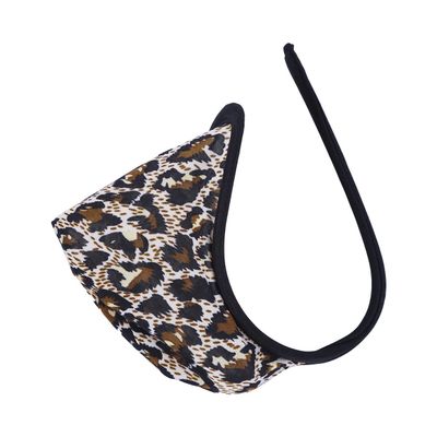Fldy Mens C-String Bulge Pouch Underwear Underpants Invisible Bikini Briefs Open Hole Sissy Panties Thongs Leopard One Size