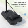 Basketball Hoop Outdoor 6.7FT-10FT Adjustable 44 Inch Backboard Portable Basketball Hoop Basketball Goal with Sandbag Basketball System Large Base and Wheels for Adults Youth in Backyard Driveway view 3