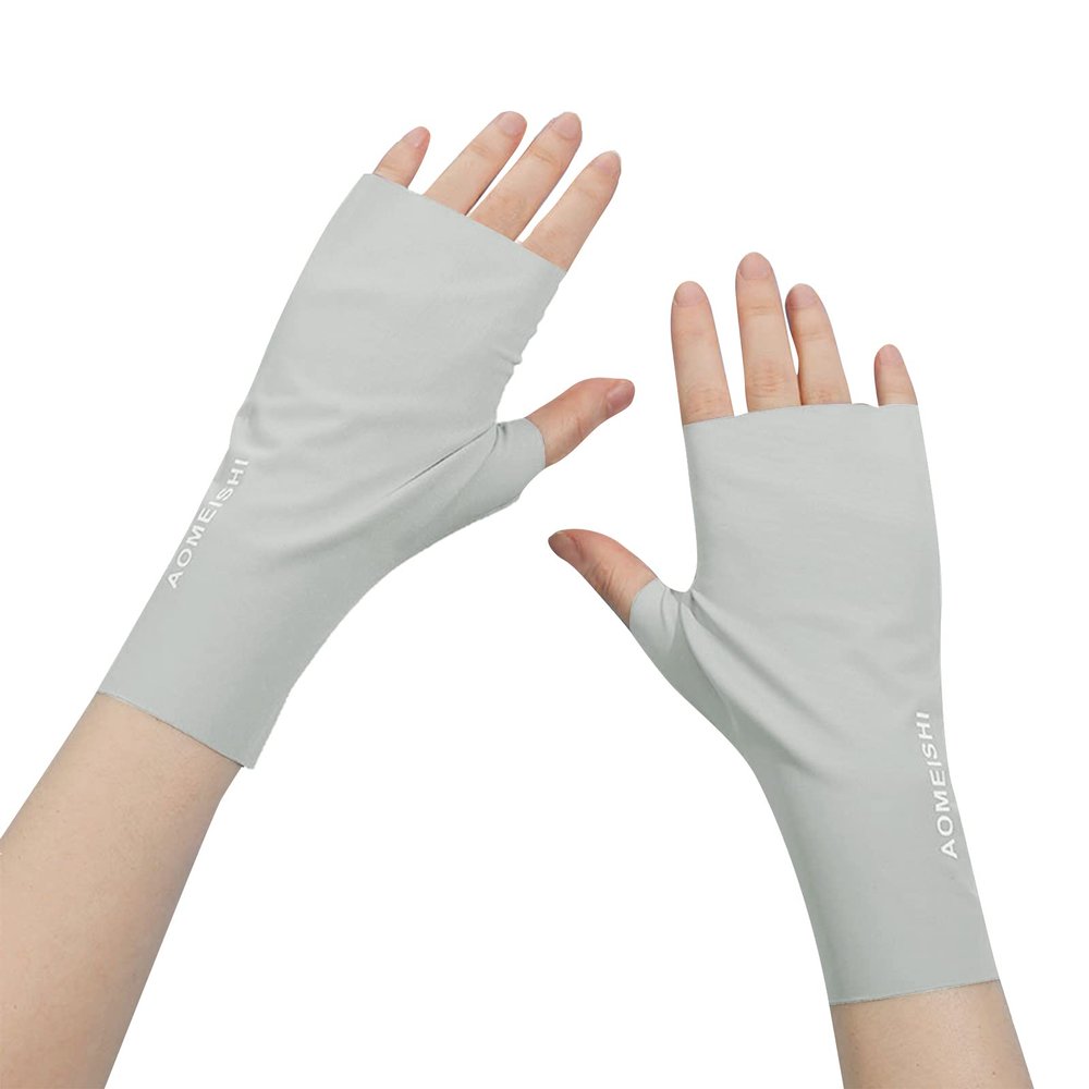 IPENNY Women Summer UPF 50+ UV Sun Protection Gloves Cooling Breathable Mittens Half Finger Quick Dry Hand Gloves for Driving Riding Cycling Lady Girls Mitt