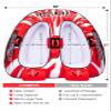ZOOMBROS Towable Tubes for Boating 2 Person, Water Tubes for Boats to Pull, Safety Inflatable Boat Tubes and Towables, Water Sport Towables with Drainage, Quick Connector, Large Capacity view 2
