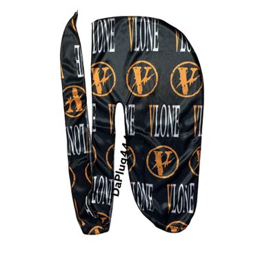 Silky Durag 360 Waves - [ Mutiple Designs ] Multicolor 360 Waver Du Rag with Long Tails and Quadruple Stitching - Smooth Silk Fabric for Comfort and Compression (456) Black