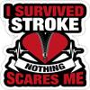 eden tee I Survived Nothing Scare Me Stroke Awareness Stroke Survivor- 4x3 Vinyl Stickers, Laptop Decal, Water Bottle Sticker (Set of 3) view 1