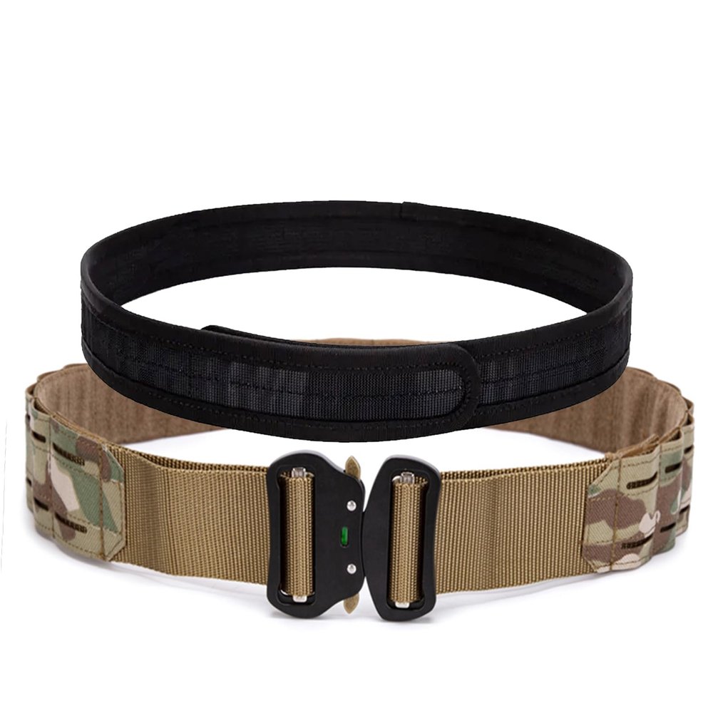 TWINFALCONS Tactical MOLLE Belt, 2" Quick Release Battle Belts, Nylon Heavy Duty Belts with 1.5" Inner Belt (CP-L)