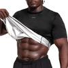 BVVU Sauna Suit for Men Sweat Sauna Shirt Vest Workout Short Sleeves Jacket Top Body Shaper Slimming Fitness view 1