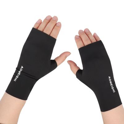 Women Summer UPF 50+ UV Sun Protection Gloves Cooling Breathable Mittens Half Finger Quick Dry Hand Gloves for Driving Riding Cycling Lady Girls Mitt