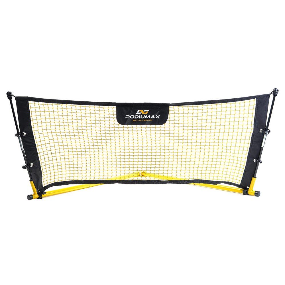 PodiuMax Upgraded Solo Soccer Rebounder Net, Improve Your Ground Passing Skills, Easy to Assemble and Disassemble, Comes with Bag and Stake