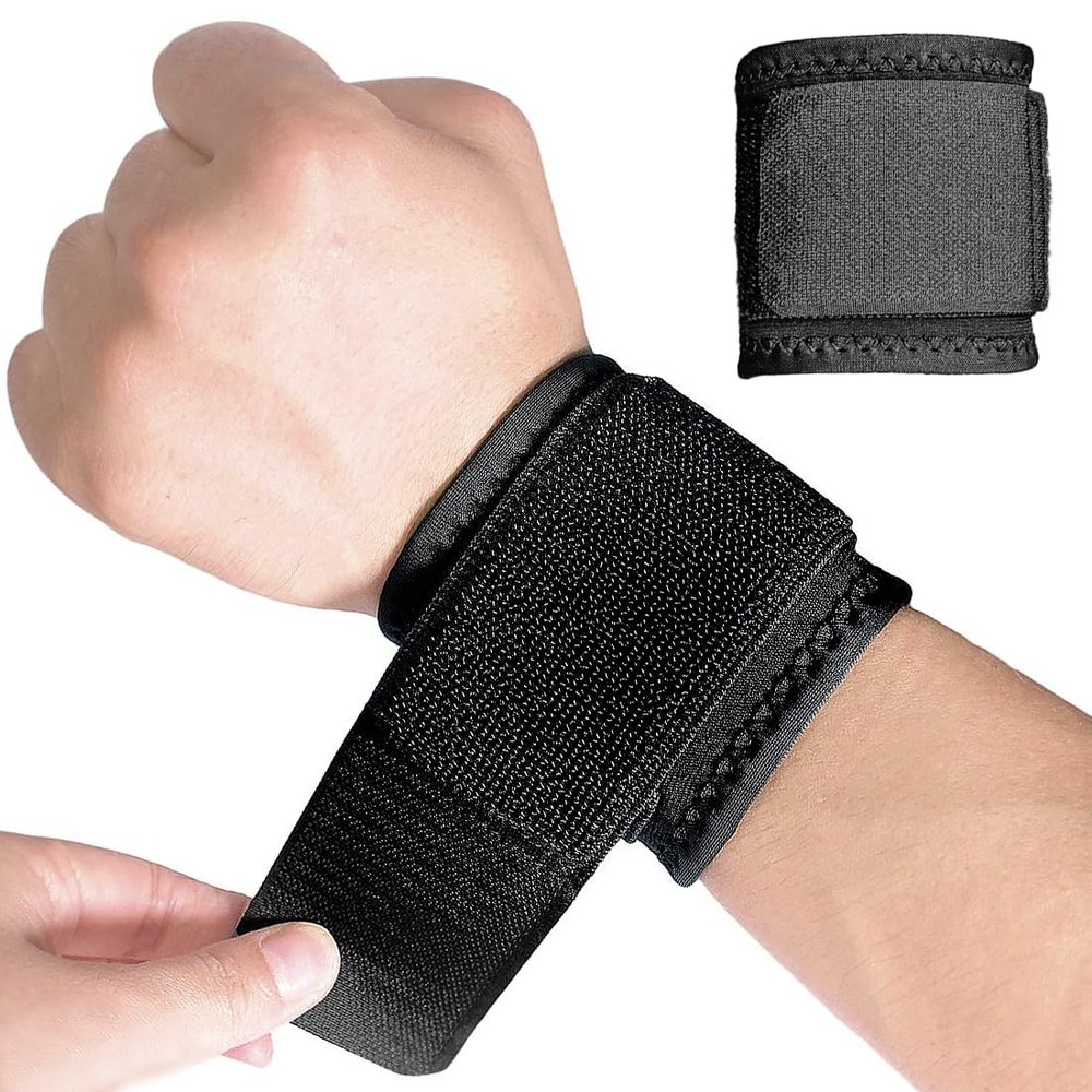 RSAOENF 2 Pack Wrist Brace, Wrist Straps for Carpal Tunnel for women and men, Wrist Support Brace for Weightlifting, Working Out and Pain Relief. Flexible, Highly Elastic, Adjustable (A-Black)
