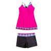 QWENTMTNTY Women's Tankini Swimsuits High Waist Retro Modest Bathing Suits with Boyshorts 2 Piece Outdoor Sport Swimming Wear Hot Pink view 2