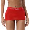 Manyakai Women Sheer Mesh Mini Bodycon Skirts Athletic Sports Letter Waist Pencil Miniskirts Activewear Red One Size view 2
