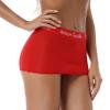 Manyakai Women Sheer Mesh Mini Bodycon Skirts Athletic Sports Letter Waist Pencil Miniskirts Activewear Red One Size view 4
