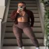 Aoxjox High Waisted Workout Leggings for Women Trinity Yoga Pants 26.5" (Dark Red Dot Print, Small) view 2