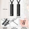 2 PCs Cremation Necklaces for Ashes Cube Urn Necklaces for Men Women Minimalist Vertical Ashes Necklaces Stainless Steel Memorial Ashes Holder - Customize Available view 2