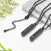 2 PCs Cremation Necklaces for Ashes Cube Urn Necklaces for Men Women Minimalist Vertical Ashes Necklaces Stainless Steel Memorial Ashes Holder - Customize Available view 3