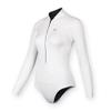 Womens Wetsuit 2mm Smooth-Skin Neoprene Wetsuit White with Front Zipper Springs Bottom One-Piece Long Sleeve Swimsuits for Women Diving Surfing Snorkeling view 1